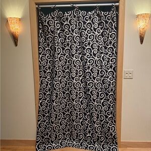 Black and White Swirl Pattern Curtain